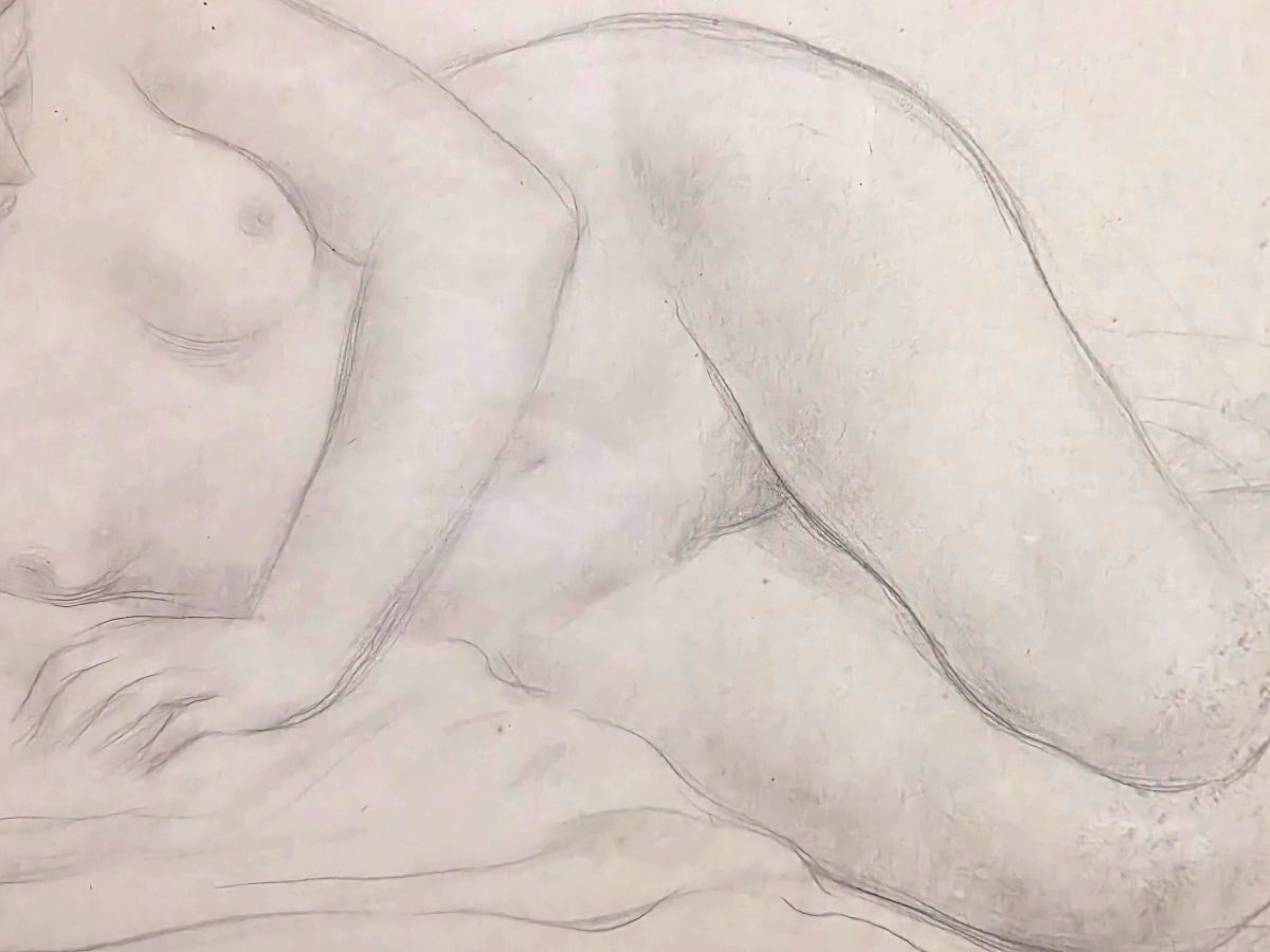 Painting: Academic Nude Drawing Of A Woman, Signed By Yona Art Deco-photo-4