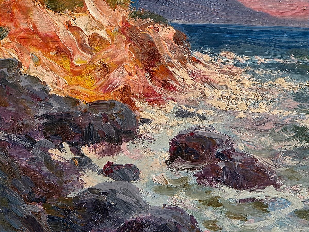 Stunning Seascape In The French Post-impressionist Style, Signed, Early 20th Century-photo-2