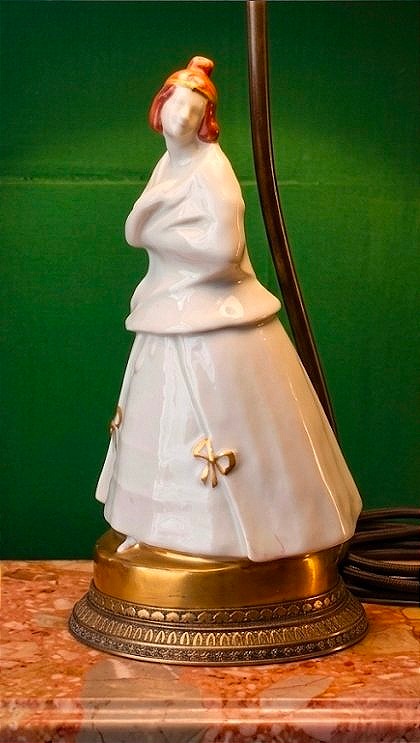 Pierrot And Colombine Edouard-marcel Sandoz Table Lamp Pair For Théodore Haviland-photo-3