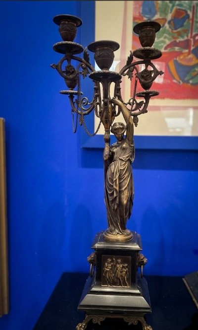 Horloge Garniture de cheminée en bronze Signée Auguste Moreau (1834–1917) ​-photo-2