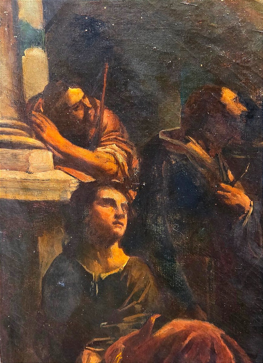 18th-century Italian School Oil Painting, *the Vision Of Saint Jerome* -photo-4