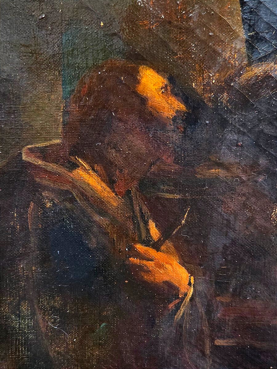18th-century Italian School Oil Painting, *the Vision Of Saint Jerome* -photo-2