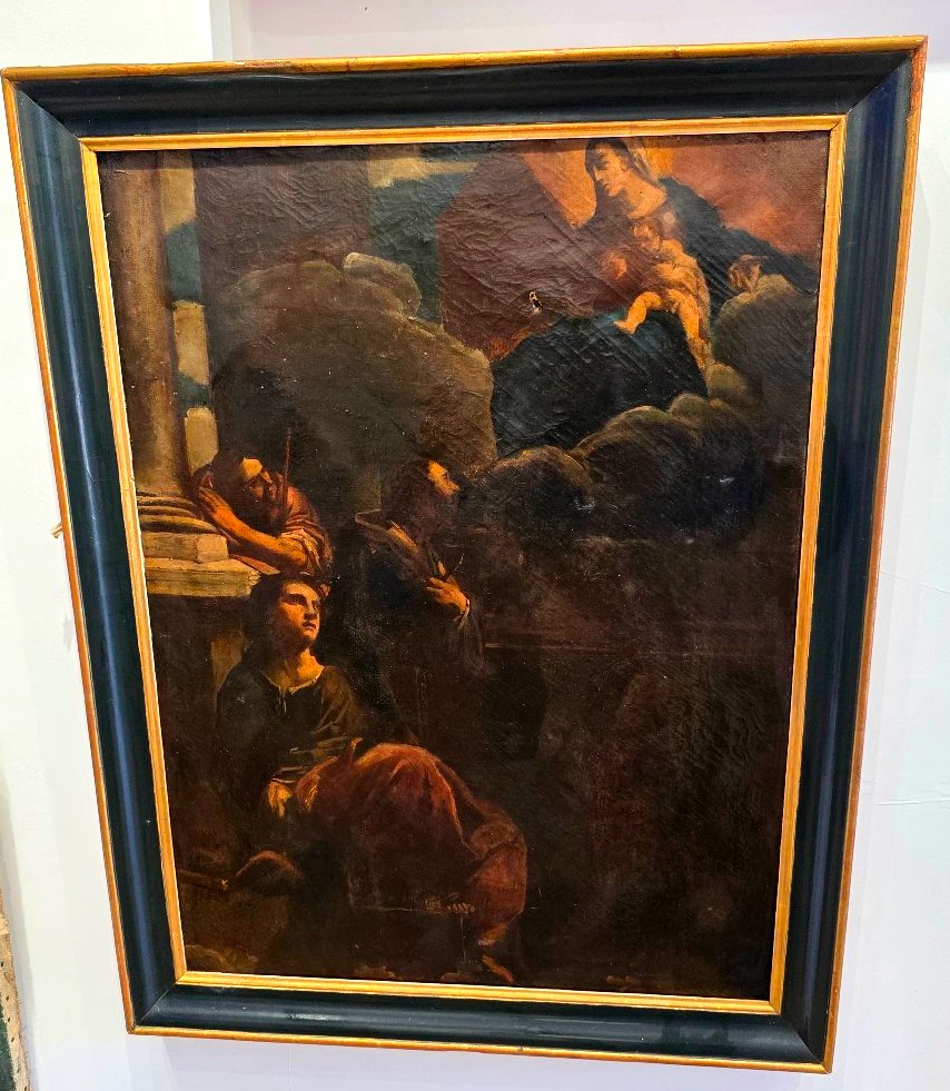 18th-century Italian School Oil Painting, *the Vision Of Saint Jerome* 