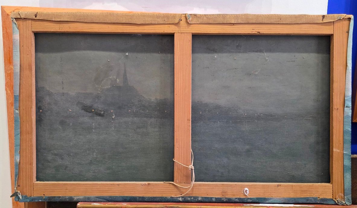 Painting: "seascape In Rough Weather," Oil On Canvas, Circa 1900 ​-photo-6