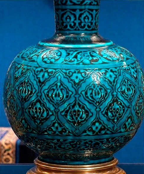 ​Lampe de table de style Persan / Iznik signée Théodore Deck (1823–1891) ​-photo-4