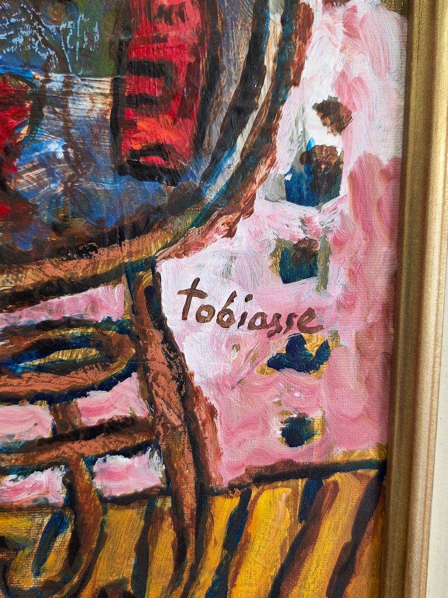 Oil Painting Signed By Théo Tobiasse (1927–2012), *love And Nostalgia* -photo-3
