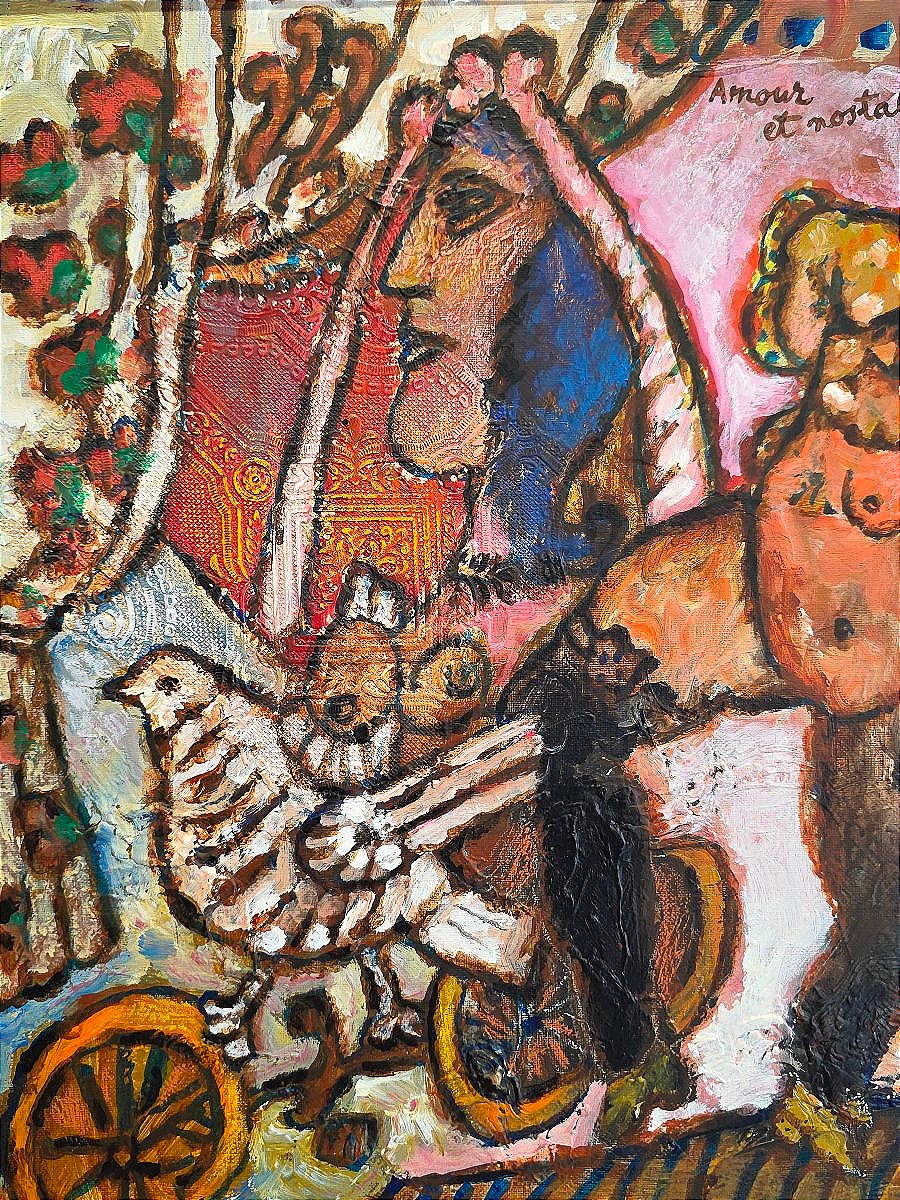 Oil Painting Signed By Théo Tobiasse (1927–2012), *love And Nostalgia* -photo-4