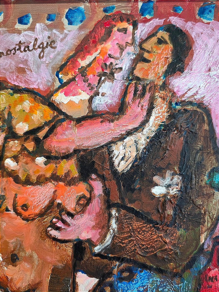 Oil Painting Signed By Théo Tobiasse (1927–2012), *love And Nostalgia* -photo-3