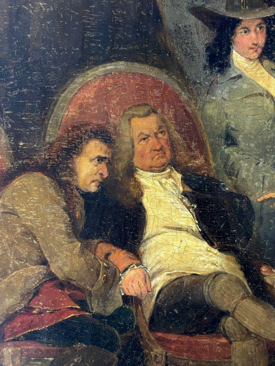 Painting Oil Of Denis Diderot And Jean-jacques Rousseau At The Baron d'Holbach" -photo-4