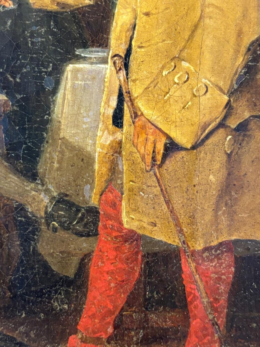 Painting Oil Of Denis Diderot And Jean-jacques Rousseau At The Baron d'Holbach" -photo-3