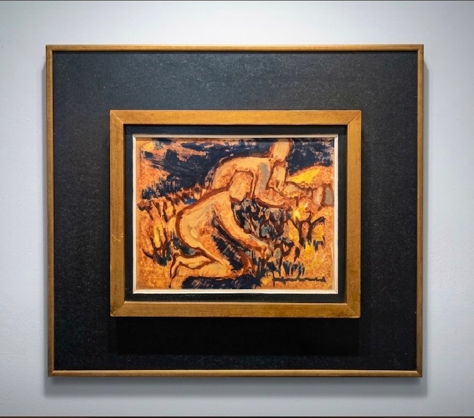 Tabkeau signé Jef FRIBOULET (1919-2003) Les Glaneurs Normandie