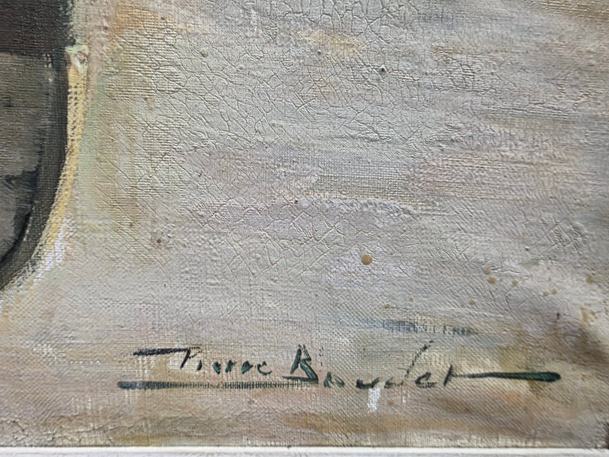 Pierre BOUDET (1915-2011) – Barques sur la plage à Tossa de Mar Côte Méditerranéenne-photo-2