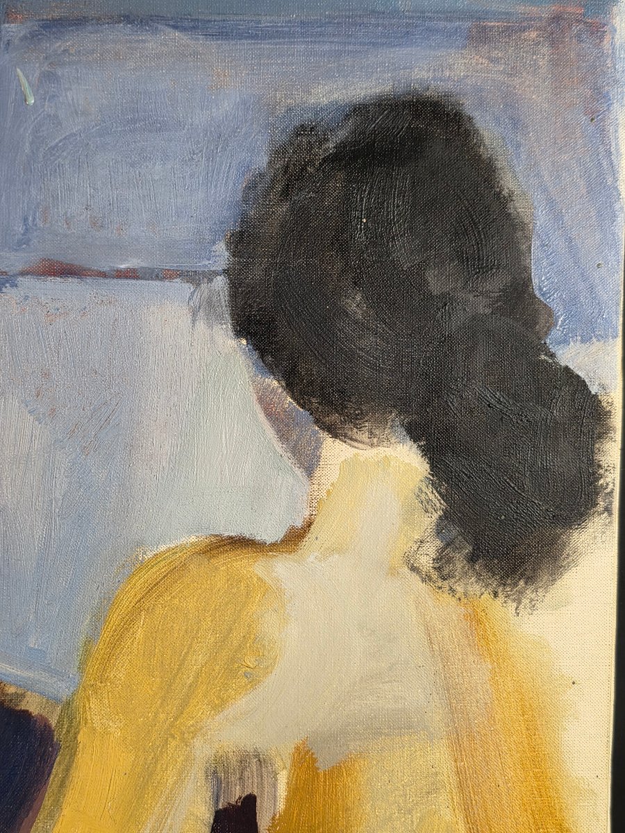 Tableau huile Les deux amies école de Paris Pierre Vachin (1907-1988)-photo-4