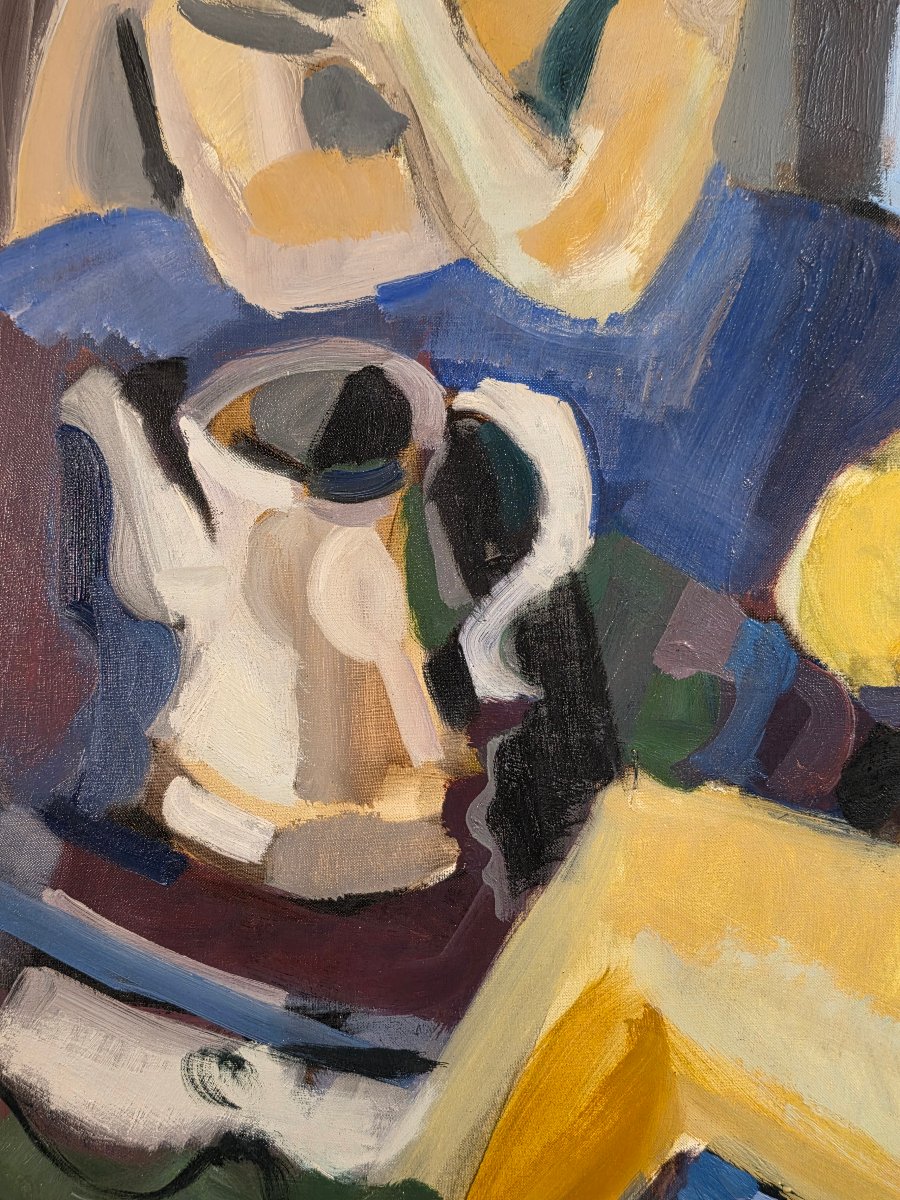 Tableau huile Les deux amies école de Paris Pierre Vachin (1907-1988)-photo-1