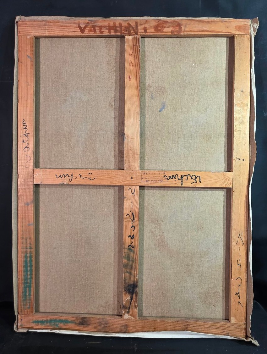 Tableau huile Les deux amies école de Paris Pierre Vachin (1907-1988)-photo-2