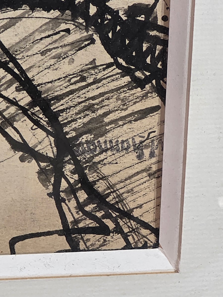 Paul HANNAUX (1897-1954) - Rare Dessin à l'Encre : Paysage du Brésil, les Bananiers ​-photo-2
