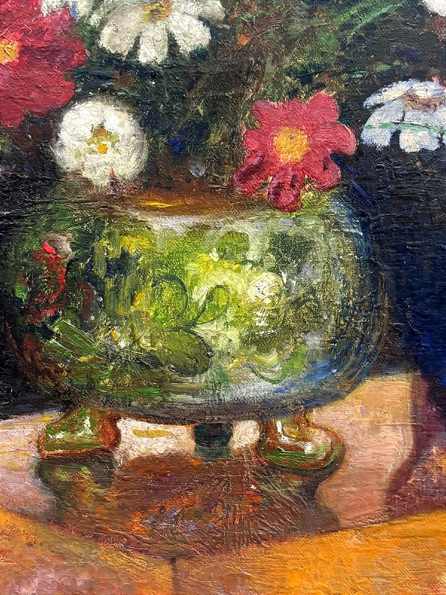 Charles CHARDAR (1885-1969) – Bouquet de cosmos dans un vase en céramique 1948 -photo-4