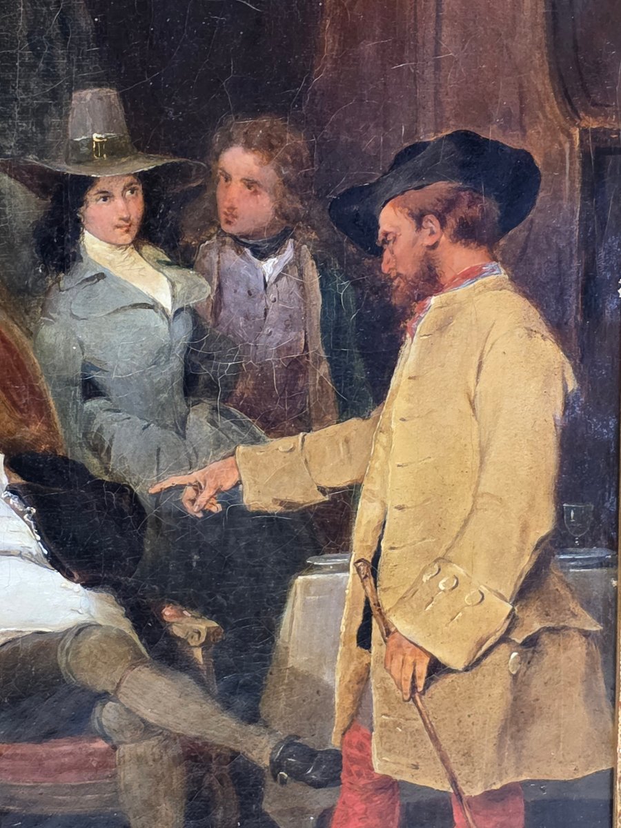 ​Attribué à Ernest MEISSONIER (1815-1891) – Scène de genre historique au XVIIe-XVIIIe siècle-photo-1