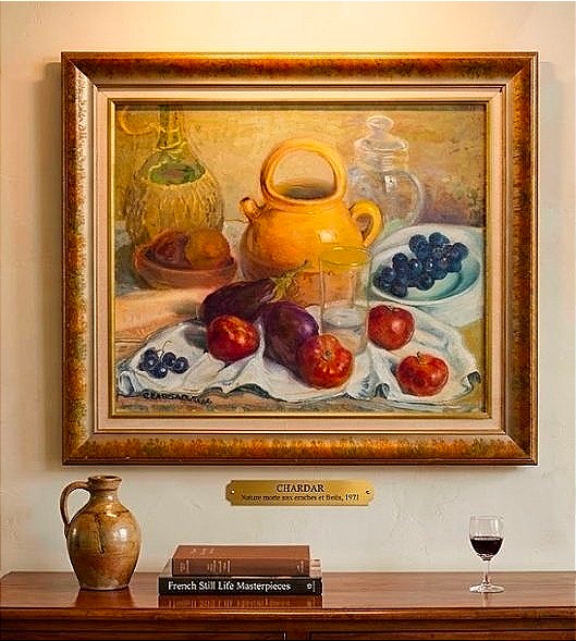 Tableau Nature Morte aux Aubergines et Cruche signé Charles CHARDAR (1885-1969) ​