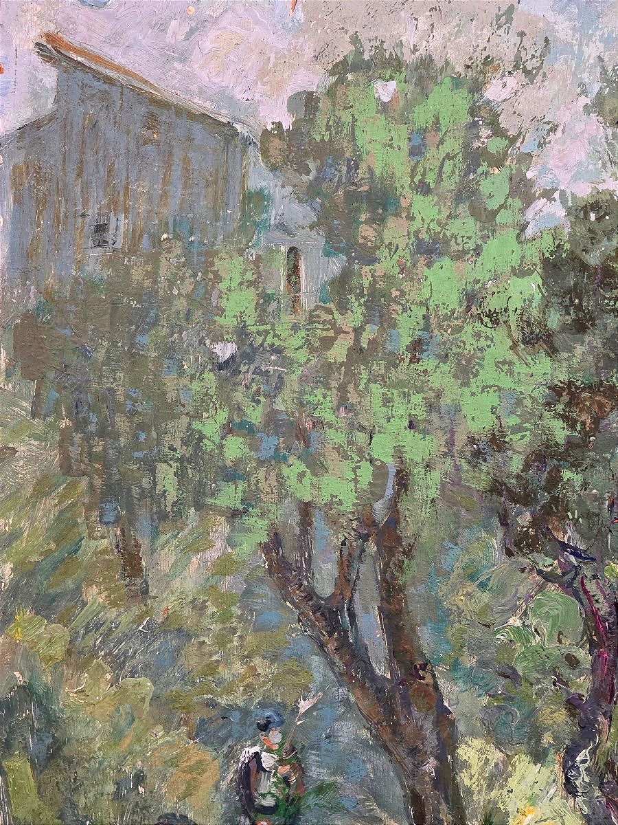 Charles Chardar (1885–1969), Lively Landscape: A Walker On A Path Lined With Olive Trees -photo-5