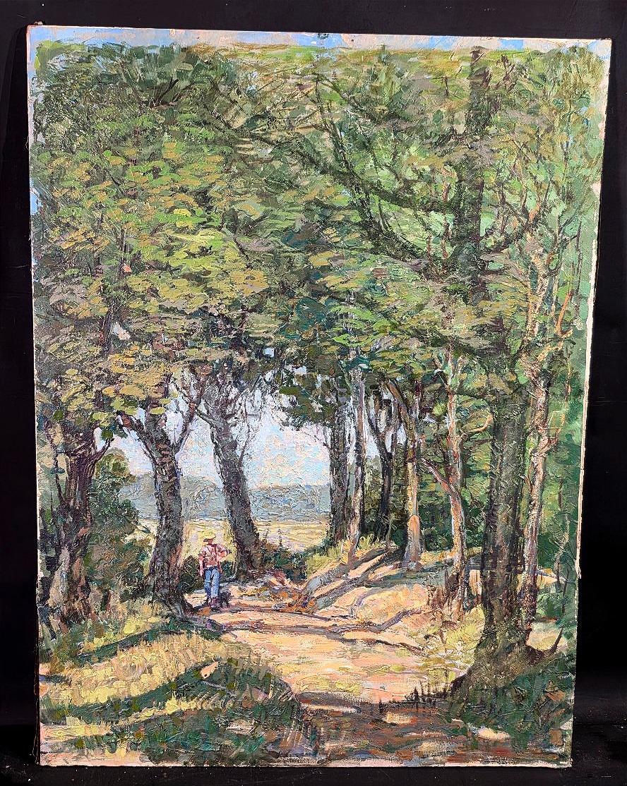 Charles Chardar (1884–1939), Lively Landscape In Provence: A Walker In A Sunlit Grove ​
