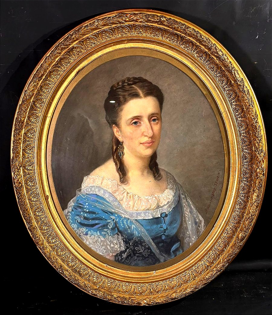 Portrait de Marquise sous le Second Empire ​Artiste Aimé-Henri-Edmond SEWRIN-(1809-1896)