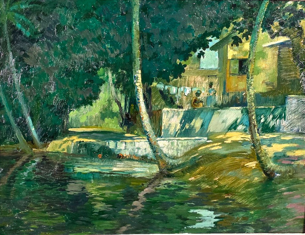Charles CHARDAR (1885–1969) – Scène de vie en Martinique ​lavandières-photo-2