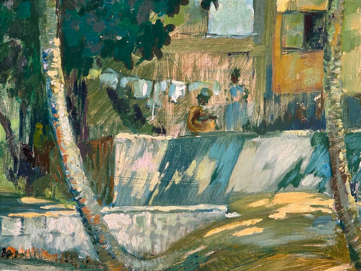 Charles CHARDAR (1885–1969) – Scène de vie en Martinique ​lavandières-photo-4