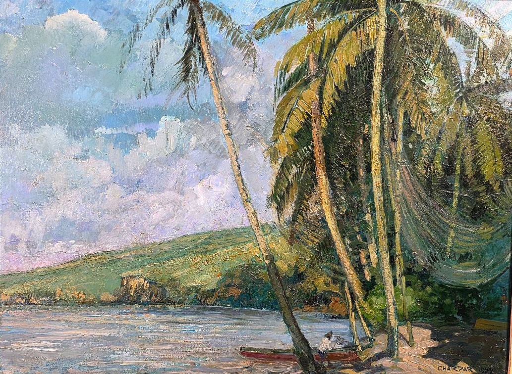Charles Chardar (1885–1969) – Seascape Of Martinique (1959), Oil On Canvas-photo-2
