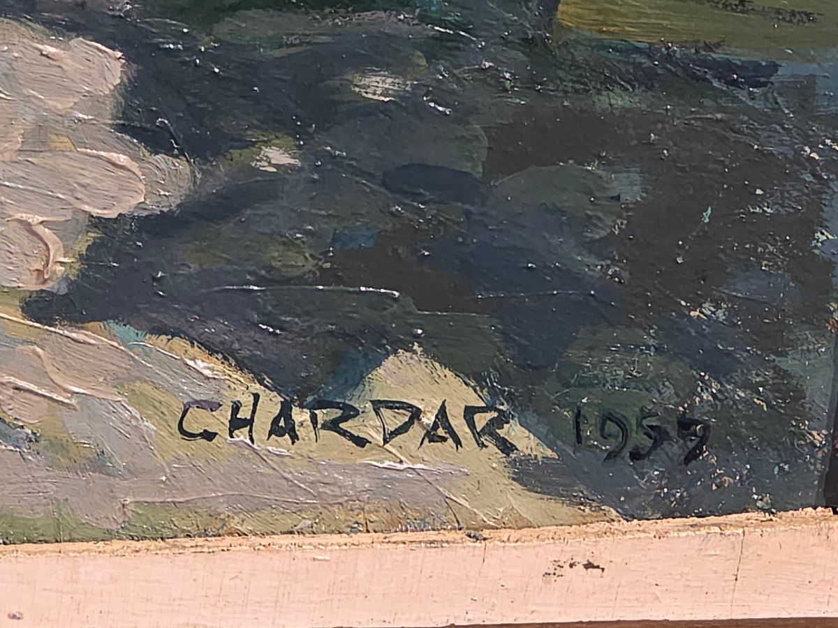 Charles Chardar (1885–1969) – Seascape Of Martinique (1959), Oil On Canvas-photo-3