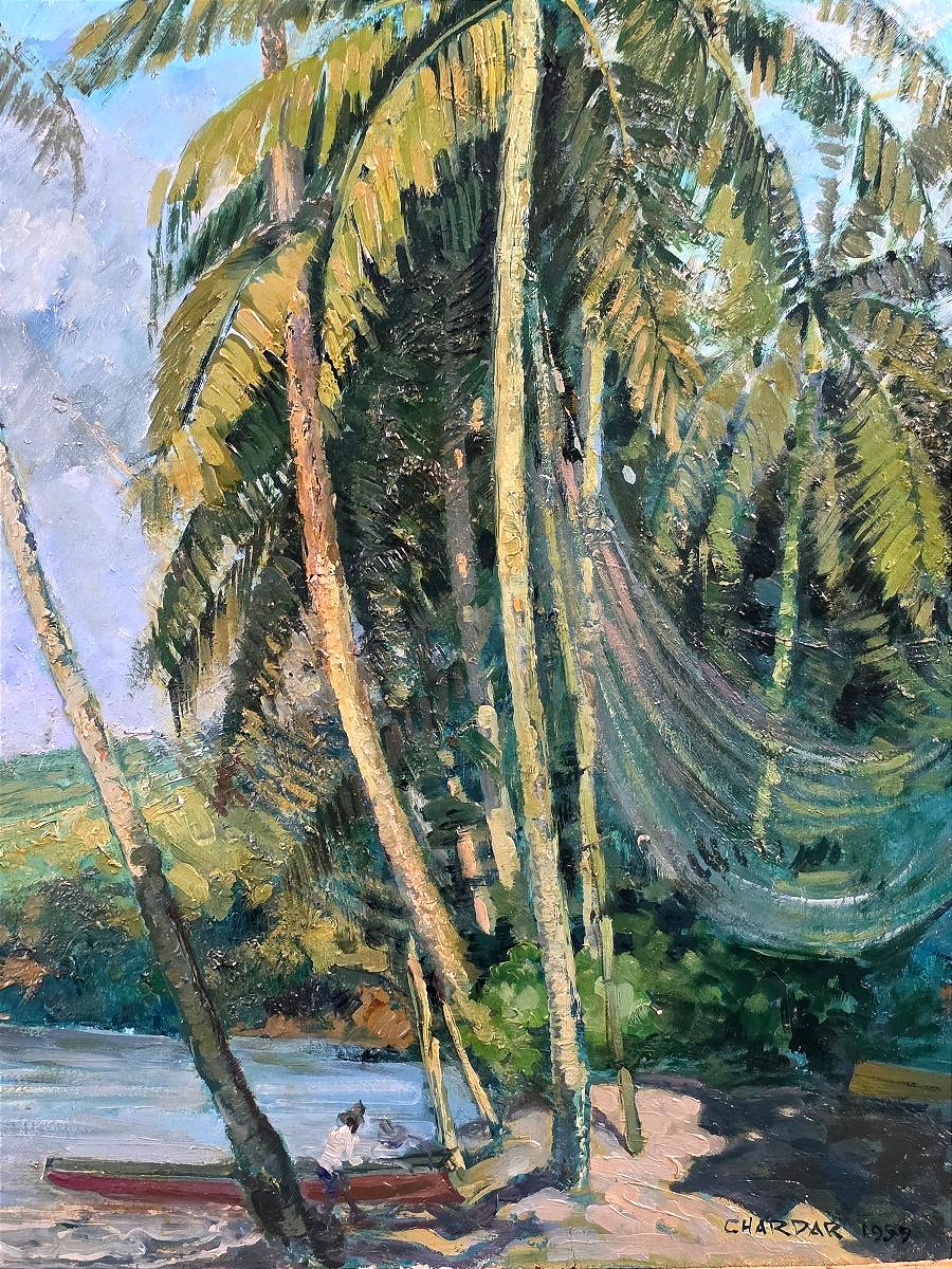 Charles Chardar (1885–1969) – Seascape Of Martinique (1959), Oil On Canvas-photo-2