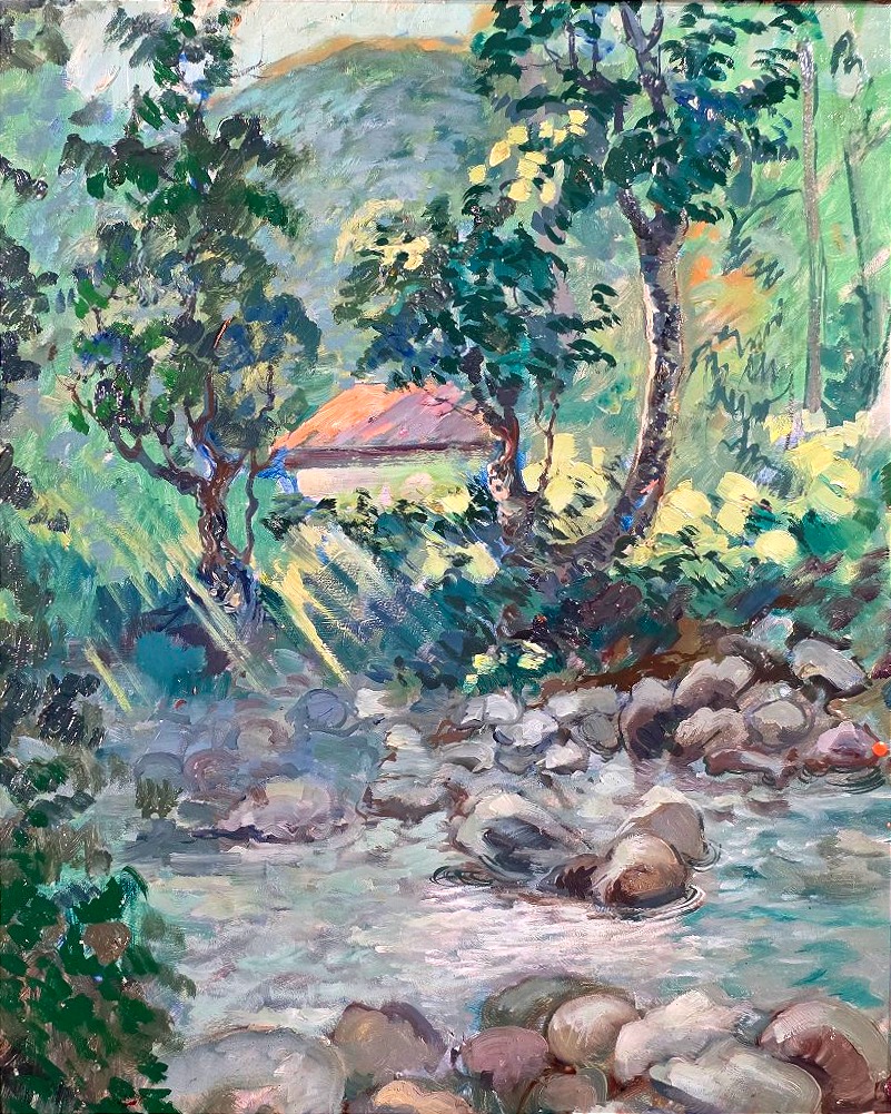 Charles CHARDAR (1884-1965) – Paysage de Martinique au cours d'eau ​-photo-2