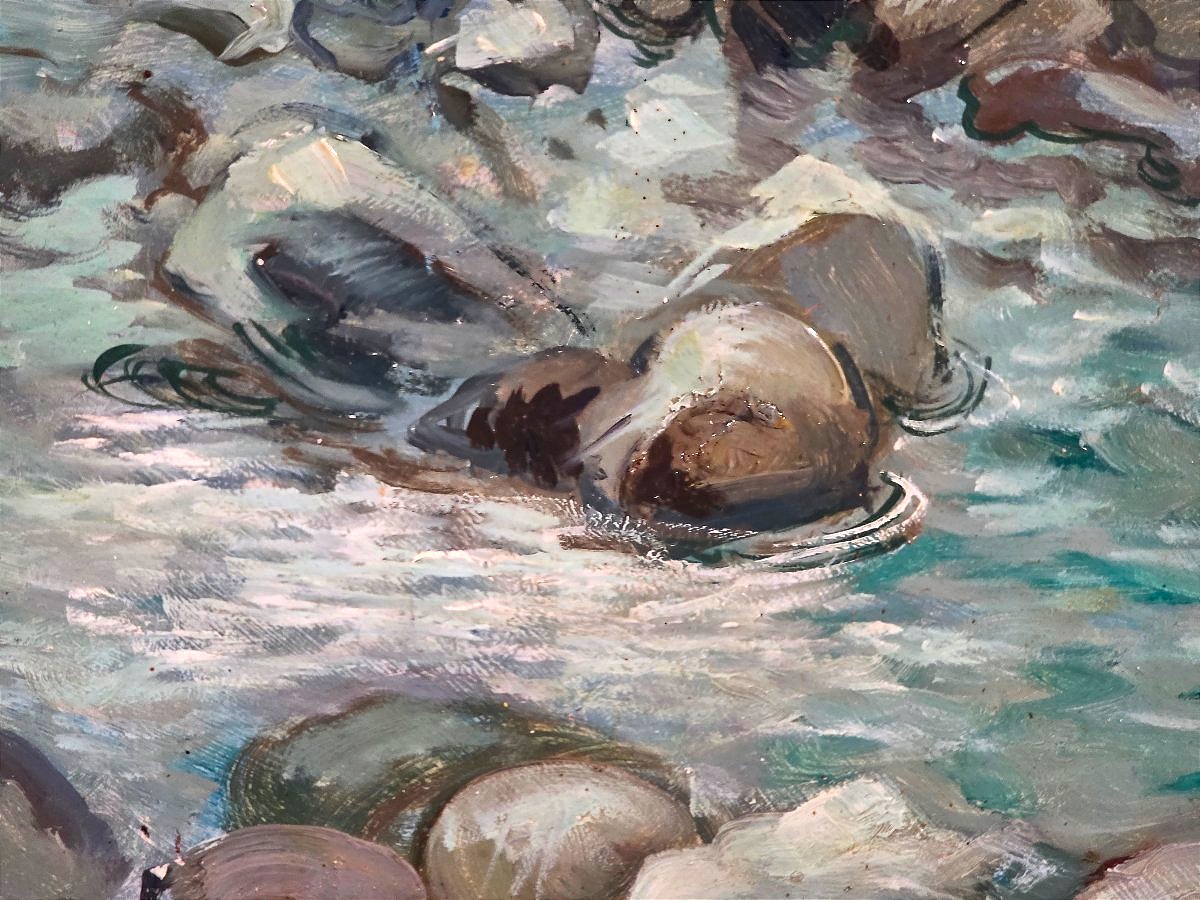 Charles CHARDAR (1884-1965) – Paysage de Martinique au cours d'eau ​-photo-2