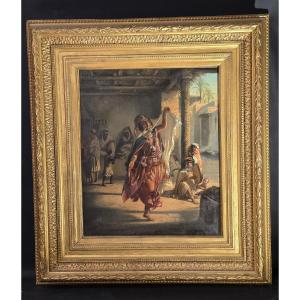 Orientalist Dancer Painting Ouled Naïl Signed Emmanuel Joseph Lauret (1809-1882)