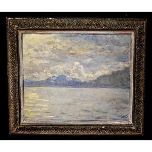 Tableau huile marine Sumatra Indonésie signé Ferdinand OLIVIER (1873-1957)