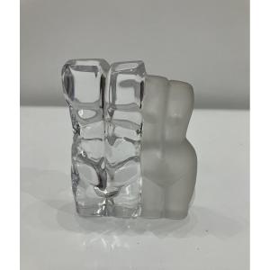 Daum Crystal Bowl Sculpture Signed M. Legendre, 20th Century