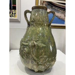 Vase By Charles Catteau, Ceramist For Royal Boch, Art Deco Period