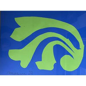 Henri MATISSE ( 1869 - 1954) L’escargot lithographie d’après Matisse signée dans l’impression 