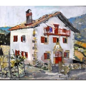 PEYRANNE Rémy ( 1938 - 2018) Pays Basque, Huile sur toile 
