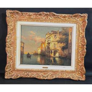 Tableau huile Venise signé Éloi-Noël Béraud dit Marc Aldine Antoine Bouvard XXe