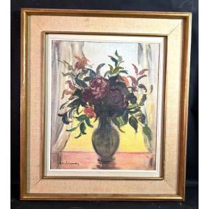 Tableau Ancien Huile Nature Morte signé Marie-Anne ICHANSON (1889-1964)