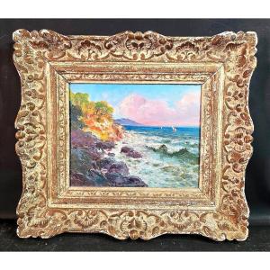 Stunning Seascape In The French Post-impressionist Style, Signed, Early 20th Century