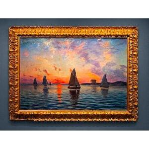Impressionist Seascape Oil Painting On Canvas, Signed By Johan Ericso