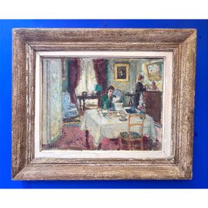 Jean-louis Marcel Cosson (1878–1956) – A Bourgeois Interior Scene With A Letter 