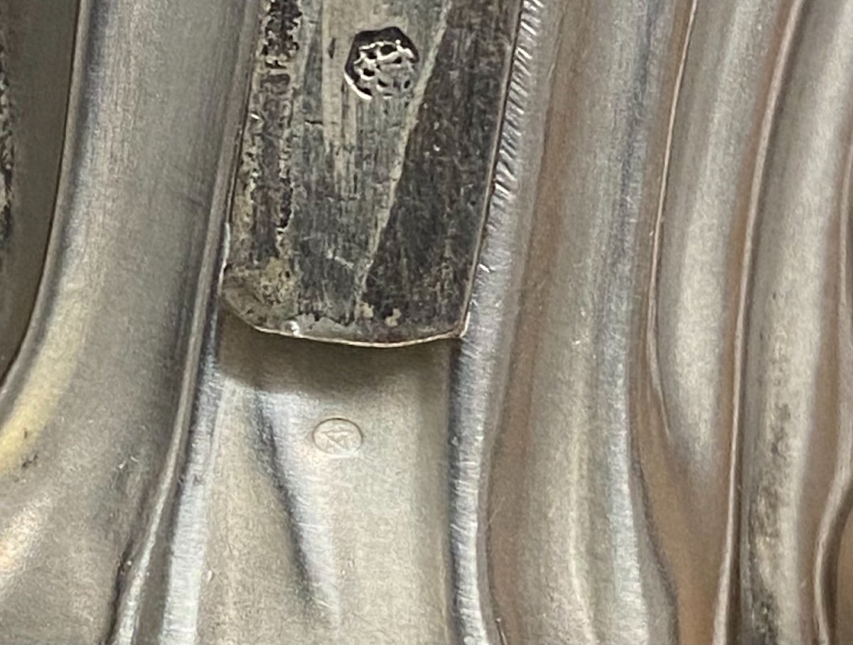 Vierge A L’enfant En Argent Massif Bronze Et Onyx -photo-4