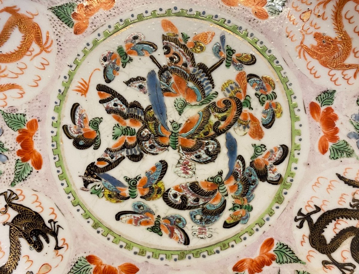 Coupe En Porcelaine De Canton Et Bronze XIX ème  -photo-3