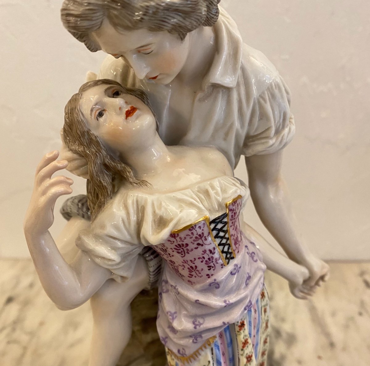 Couple En Porcelaine Allemande Fin XIXéme Siècle-photo-1