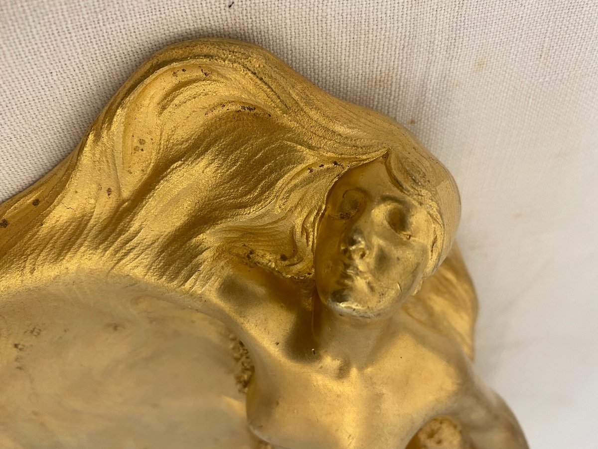 Encrier En Bronze Doré Signé Rossi Fondeur Guinier Paris-photo-2