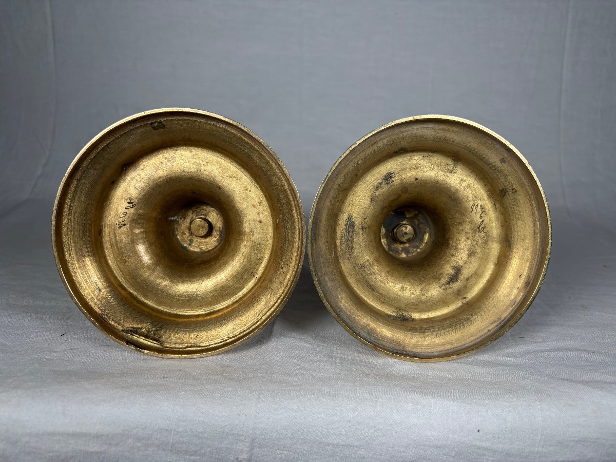 Paire De Candélabres En Bronze Doré De Style Louis XVI -photo-4