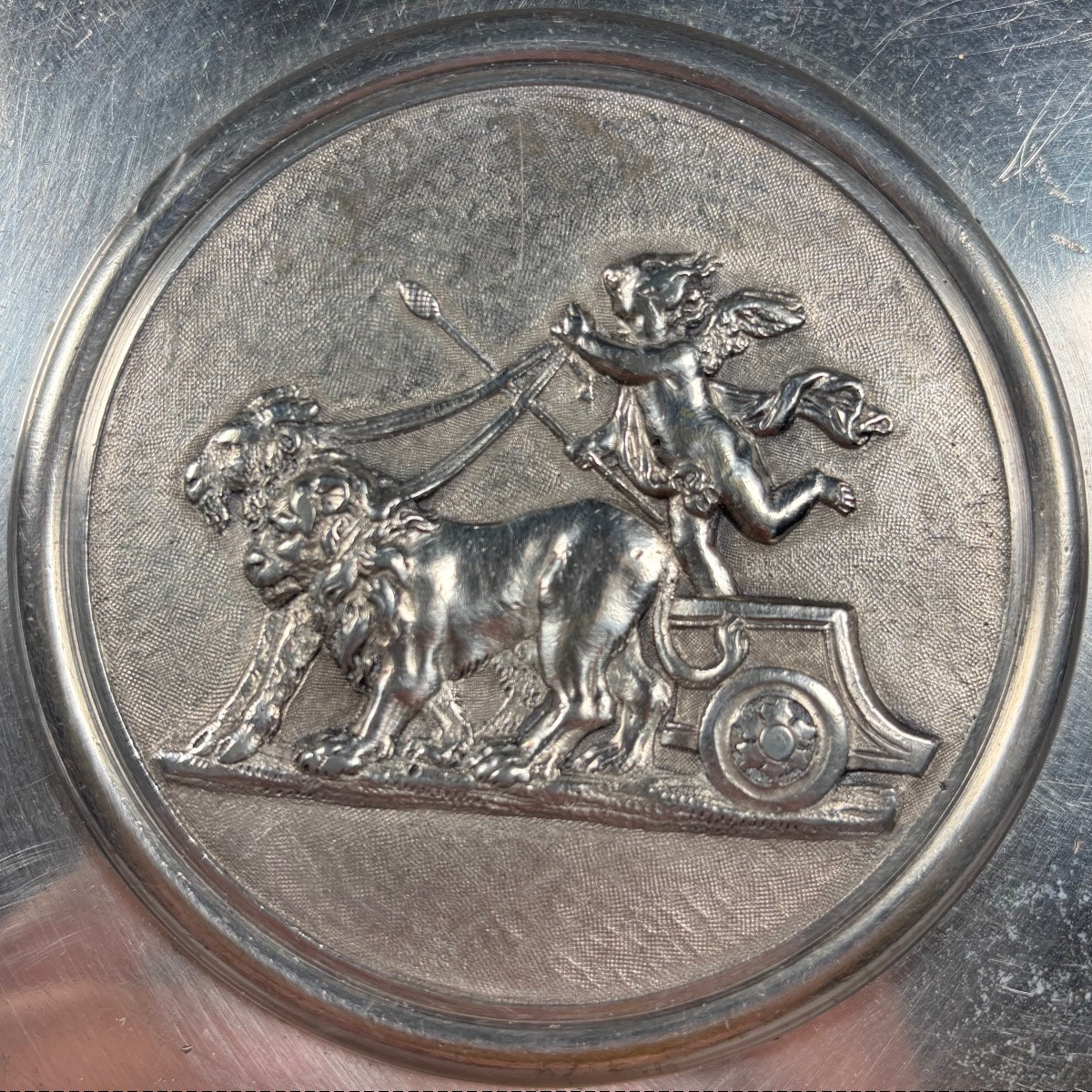 Silver-plated Bronze Cup With Neoclassical Napoleon III Decoration-photo-6